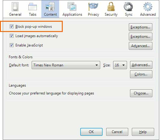 Настройка firefox 2