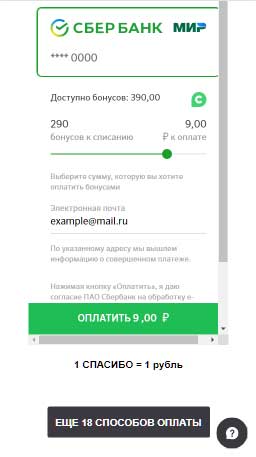 Завершение оплаты на Литрес